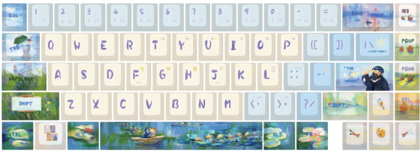 Varmilo Monet 67 Key Dye Sub PBT Keycap Set-0