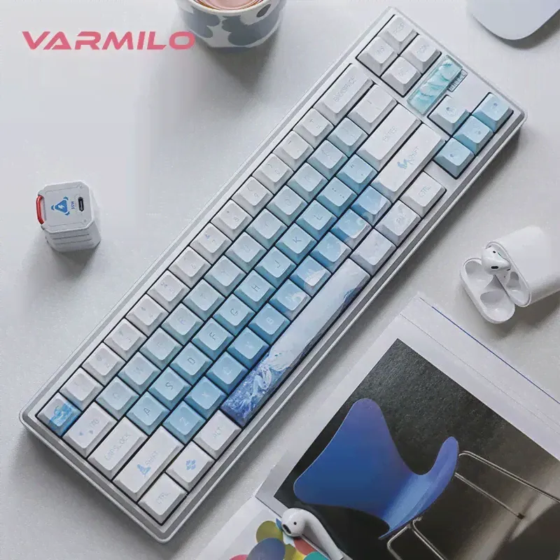 Механическая клавиатура Varmilo Sword68, металлическая Беспроводная Механическая игровая клавиатура, три режима, Bluetooth, Cnc, аксессуар для компьютера, ПК (art.: 3920c585ef8b9)-2