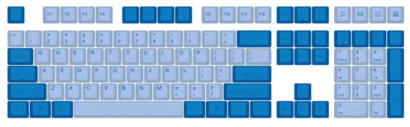 Varmilo Blue / Light Blue 108 Key Varmilo Profile Dye Sub PBT Keycap Set