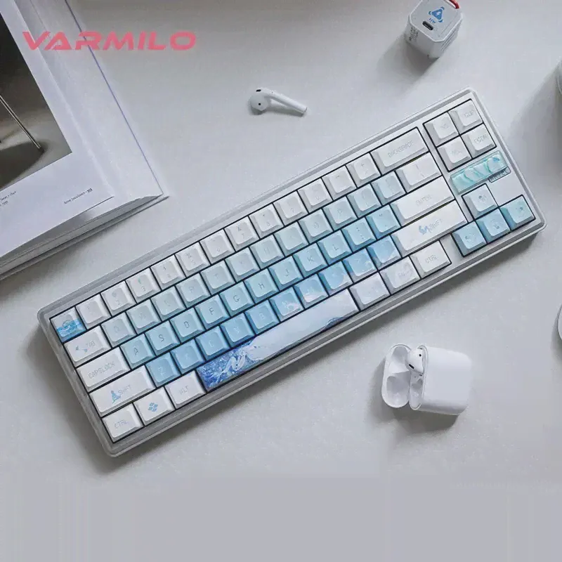 Механическая клавиатура Varmilo Sword68, металлическая Беспроводная Механическая игровая клавиатура, три режима, Bluetooth, Cnc, аксессуар для компьютера, ПК (art.: 3920c585ef8b9)