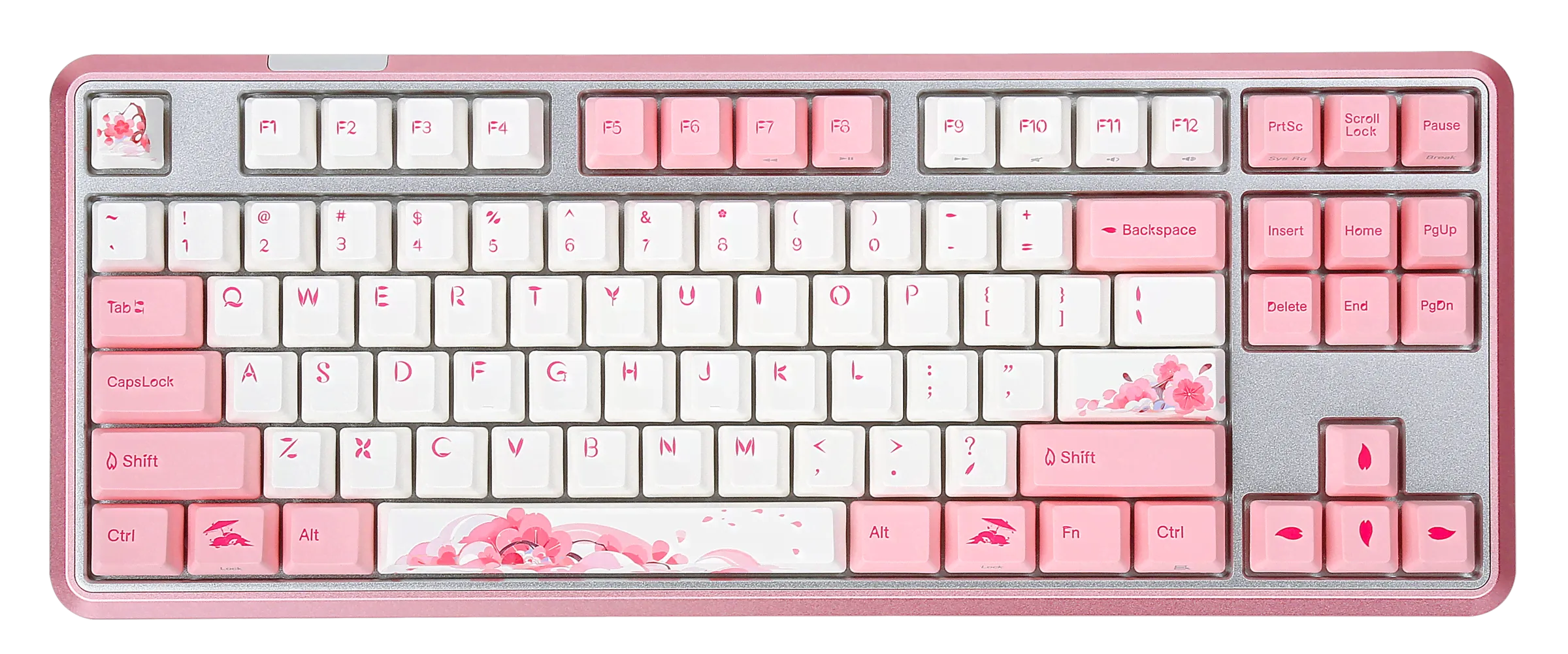 Varmilo Sword 2-87 Sakura R2 White LED TKL Dye Sub PBT Aluminum EC Mechanical Keyboard