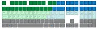Varmilo Blue / Green / Grey Rivulet 108 Key Varmilo Profile Dye Sub PBT Keycap Set